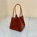 Custom Letter Suede Leather Women Bucket Bag Female Party Handbag Handbag 2025 New Fashion Chinese Style Luxury Brand Tote Bags