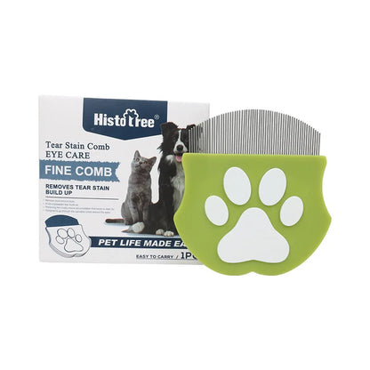 Pet Grooming Comb - Flea Comb for Cats & Dogs, Curved Design for Face & Body, Mini Detangling Brush for Pets