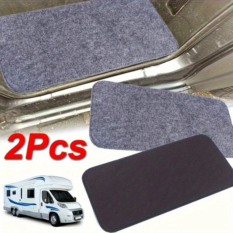 2 Pcs Motorhome Floor Mat Black Caravan Step Mat Dust Proof Stair Mat For Outdoor Travel Camping Motorhome Accessories