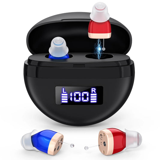 Personal headphones, with sound amplification, complete accessories, small and portable, comfortable for two-ear wearing Earbuds