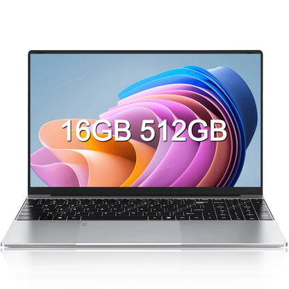 2025 LENO 15.6" Portable Laptop 32GB RAM 2TB SSD Intel 6500Y Office Windows11 Notebook 5000mAh Gamer PC with Backlit Fingerprint