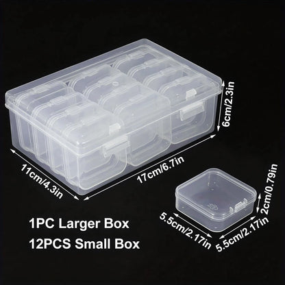 Clear Plastic Storage Box, Handmade Material, Beading, Art, DIY Crafts, Jewelry Supplies, 12, 14, 15, 1 Pc