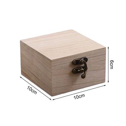Square Wooden Storage Box With Lid Retro Flip-top Wooden Box Giving Box 10*10*6CM Jewelry Organizer Box For Home Decoration
