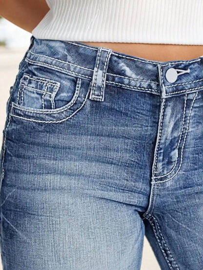 Women's Slim Fit Flare Jeans - Stylish Bell Bottom Pants for a Chic Look