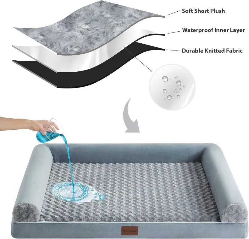 Pet Dog Bed Sofa Mats Soft Orthopedic Foam Cat Beds Kennel with Removable Washable Cover For Extra Large Medium Small Dogs