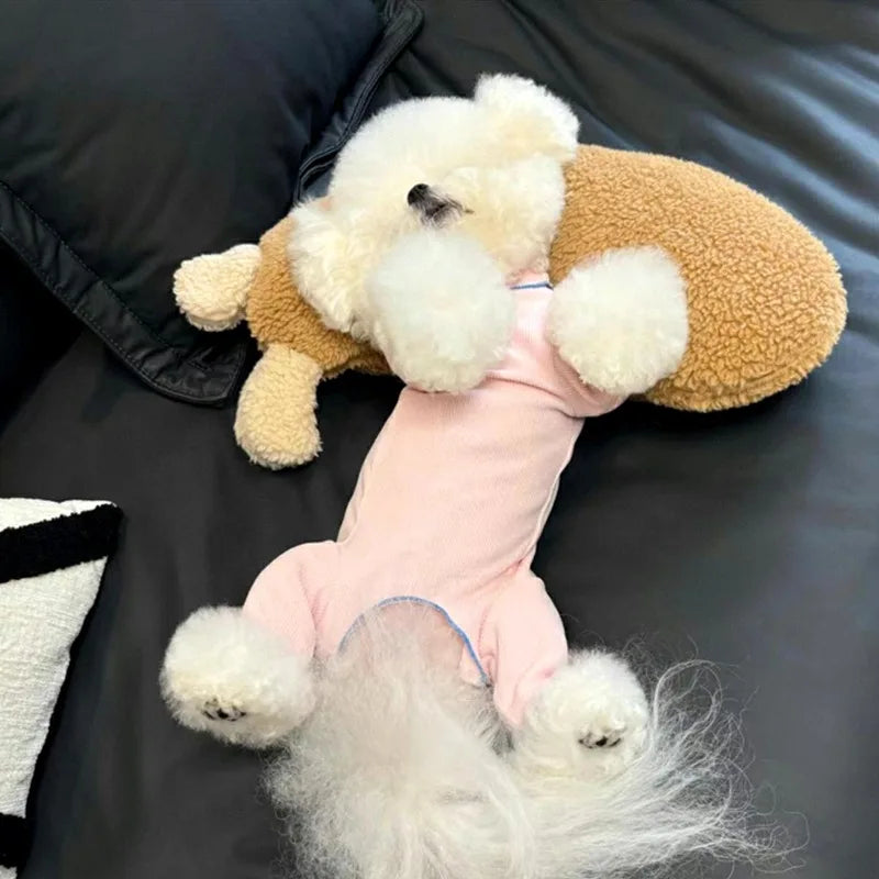 Pet Bichon Home Clothes Summer Belly Protector Pajamas Puppy Soft Four Legged Clothes Teddy Casual Jumpsuits Clothes