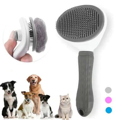 Dog Grooming Brush with Easy Clean Button, Pet Massage Comb for Effective Detangling and Hair Removal, Suitable for Dogs Cat