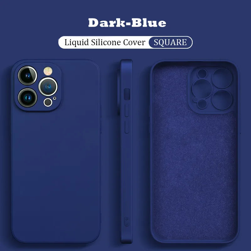 Original Liquid Silicone Shockproof Case For Xiaomi Mi 14 13 13T 12 12T 11T 10T 10 11 Lite Pro Square Fluff Bumper Soft Cover