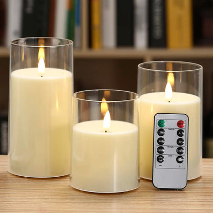 Battery Operated LED Flameless Candles with Remote and Timer Real Wax Candles Flickering Light for Wedding Home Party Decor