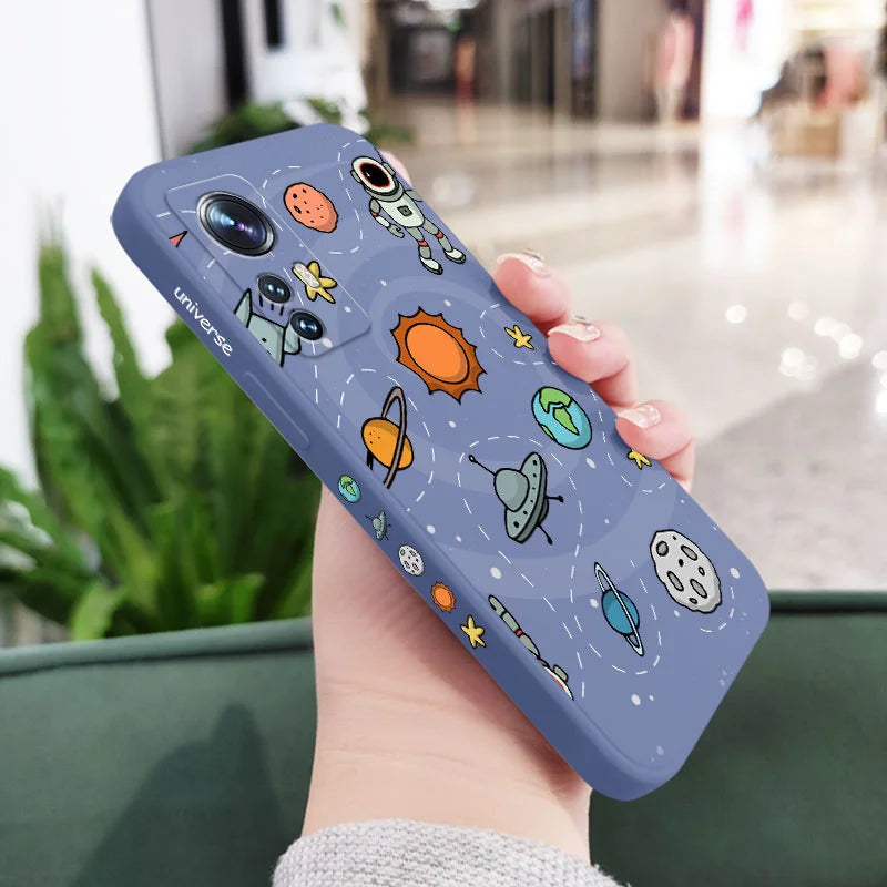 Great Astronaut Phone Case For Xiaomi Mi 15 15T 14 14T 13 13T 12 12X 12T 12S 11 11T 10 10T 9 9T Pro Lite Liquid Silicone Cover