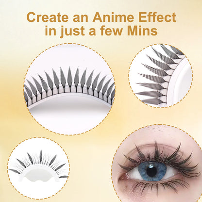 Comic Spire Eyelash Extension Natural Lightweight Cashmere Manga False Eyelash Premade Fans Feather Anime Lashes for Makeup Tool