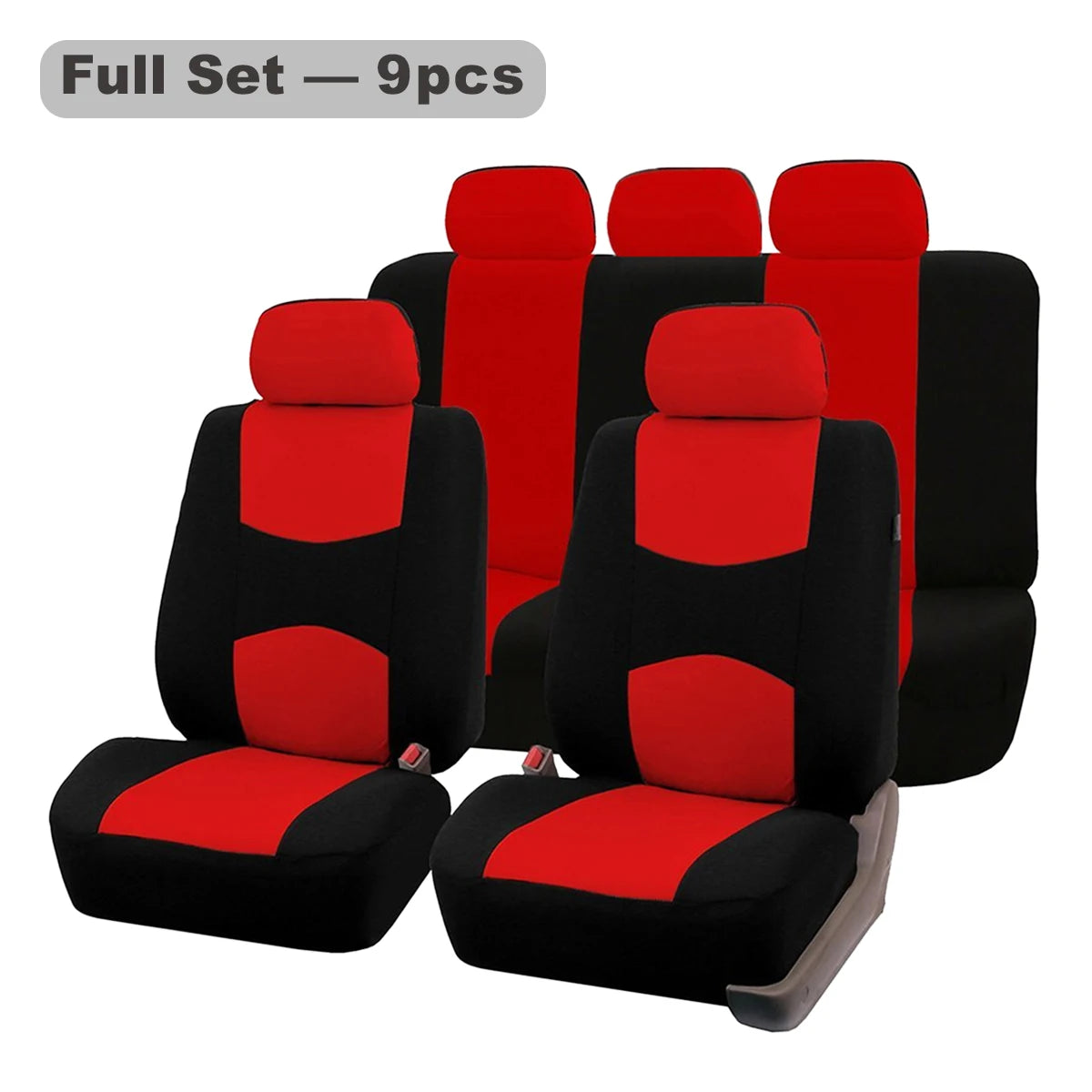 Four Seasons Fashion Universal 9 pcs Car Seat Cover Polyester Fabric Car Seat Cover