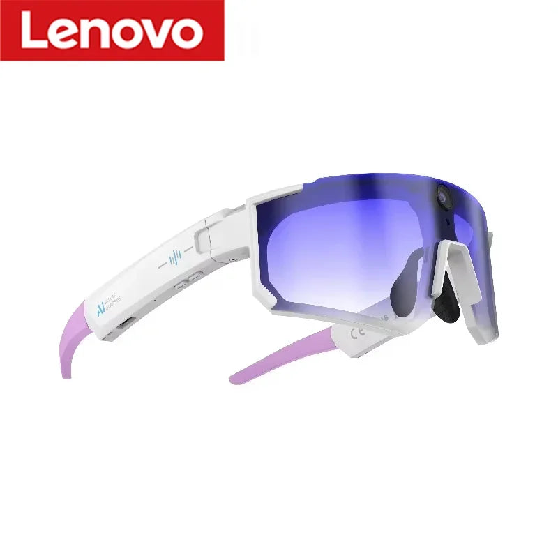 Lenovo 1600w AI Smart Camera Glasses Anti-shake 1080P Video Photo Cycling Sport ChatGPT Sunglasses DualMic 32GB Windproof Goggle