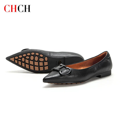 C-H Women's Flats Simple Solid Coloured Classic Fashionable Style Pointed Toe Suitable for Business Office Comfortable For Girls