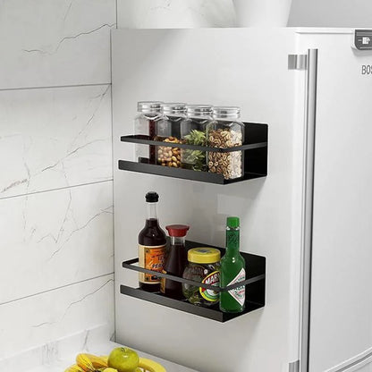 Magnetic Spice Rack Fridge Organizer Shelf Side Wall Refrigerator Storage for Spices Organization for Home and Kitchen