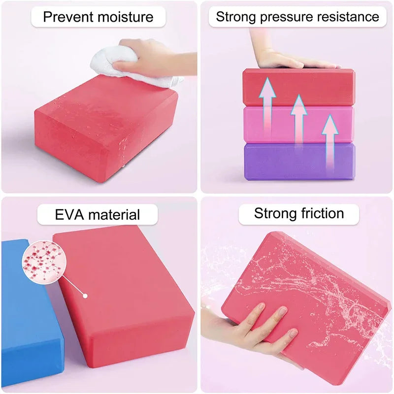 1PC Yoga Building Blocks Cubes Pilates Bricks Reinforcement Mats Sports Supplies Exercise Home Exercise Equipment Fitness Eva