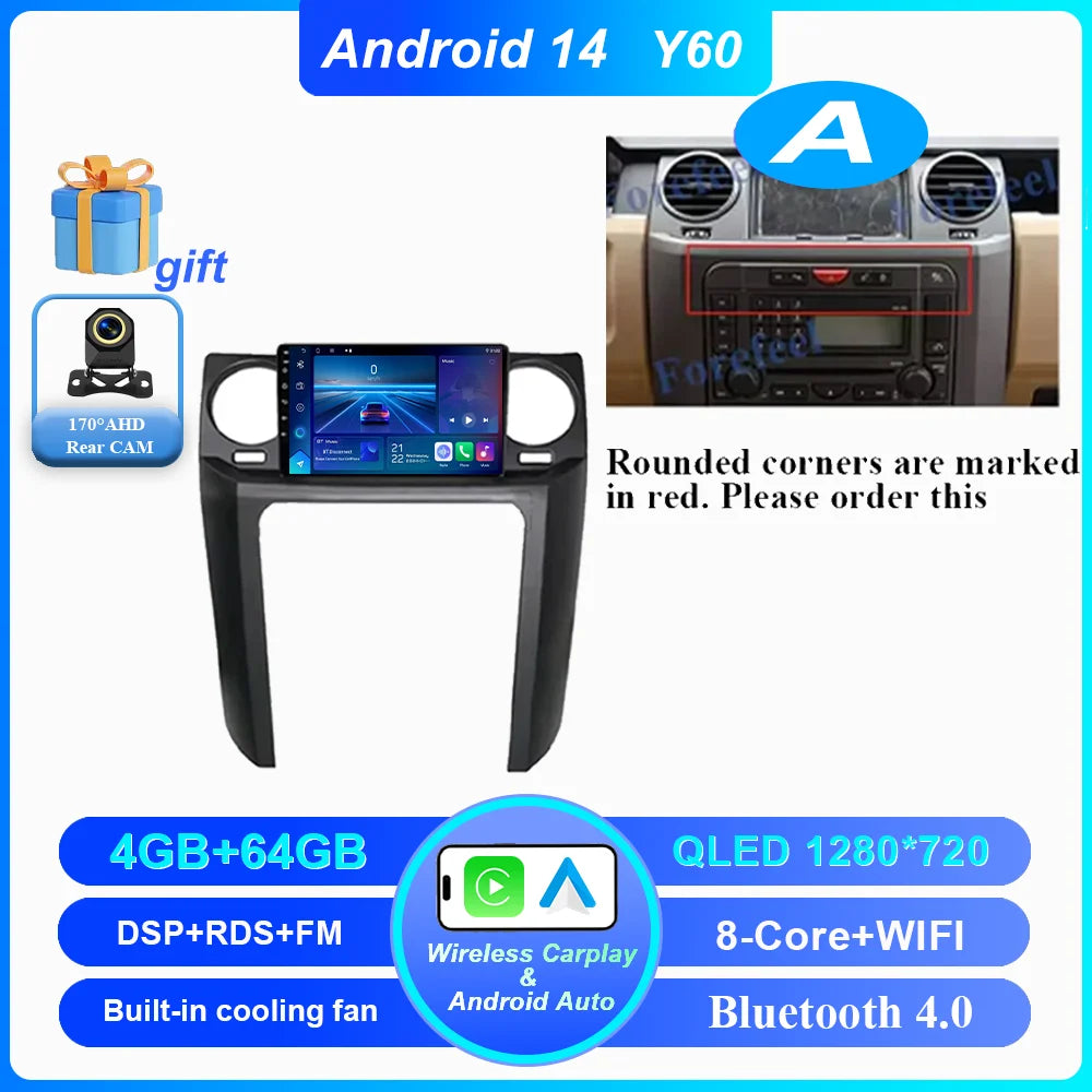 Car Android 16 GPS Navigation For Land Rover Discovery 3 2004 -2009 Auto Radio Stereo Multimidia Video Player Carplay NO 2DIN 4G