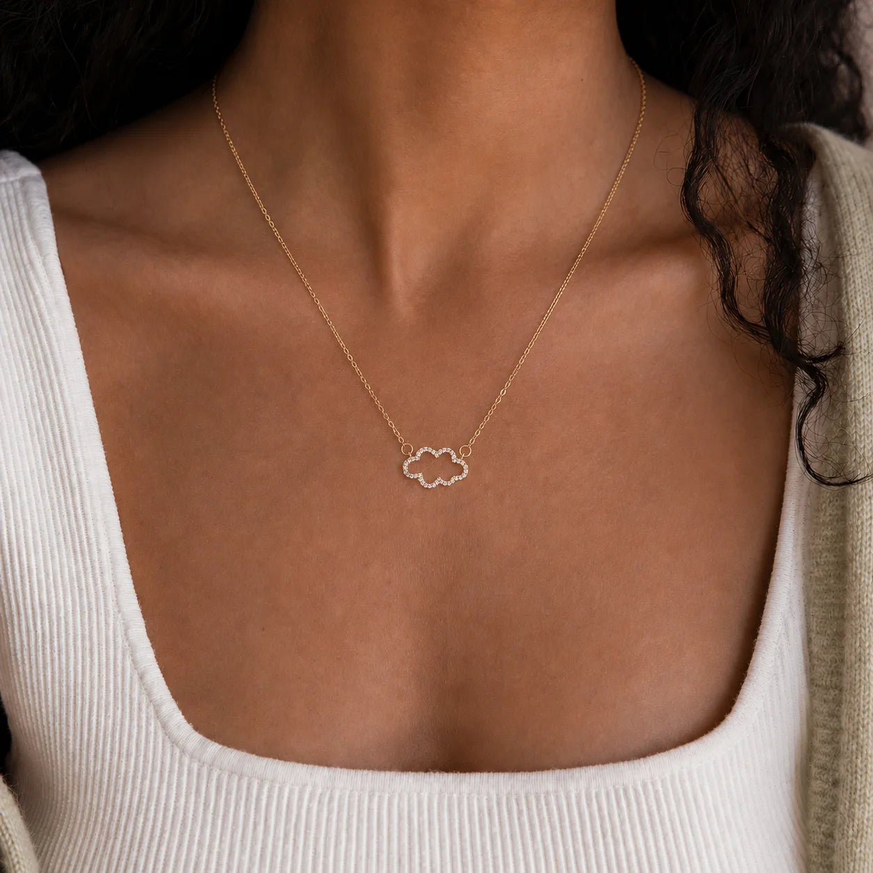 Women's Necklace Collection, Original Necklace, Ladies' Gold Heart Necklace, Sparkling Zirconia Pendant Necklace, Jewelry Gift