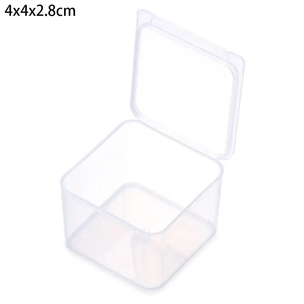 1Pcs Plastic Transparent Storage Box Small Items Sundries Jewelry Organizer Case Beads Container Pill Chip Box Tools Accessories