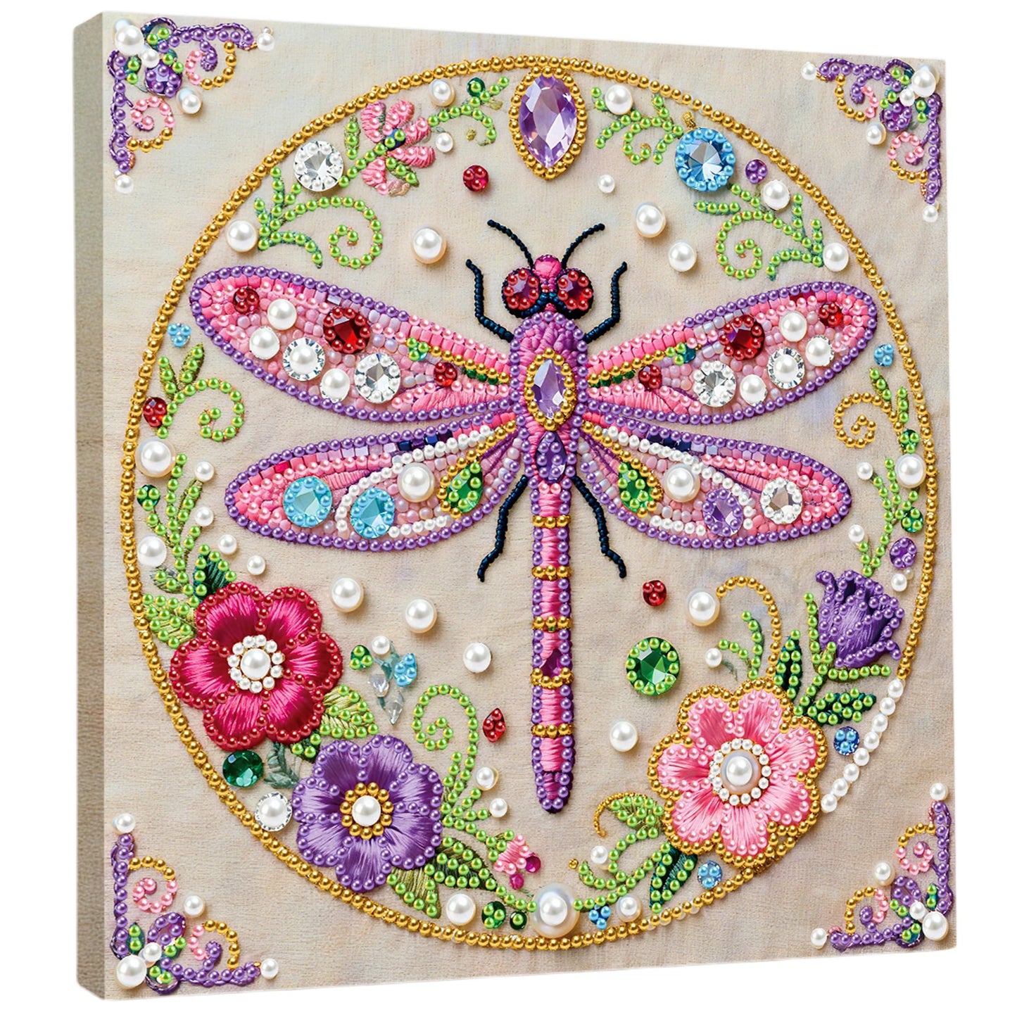 DIY Pearl Dot Painting for Adults Beginners Home Wall Decor Pearl Gem Paintings Picture Arts Craft 25x25cm With Frame