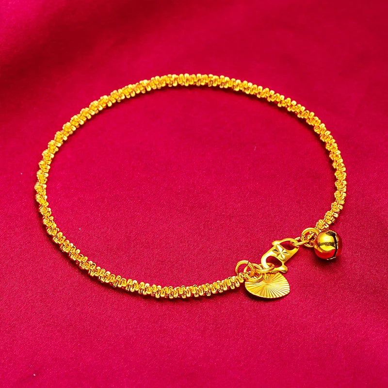 Shiny 14Kt Gold Color Bracelet Necklace for Women Fine Jewelry Bracelet Chain Necklace Fine Jewelry Gifts Not Fade