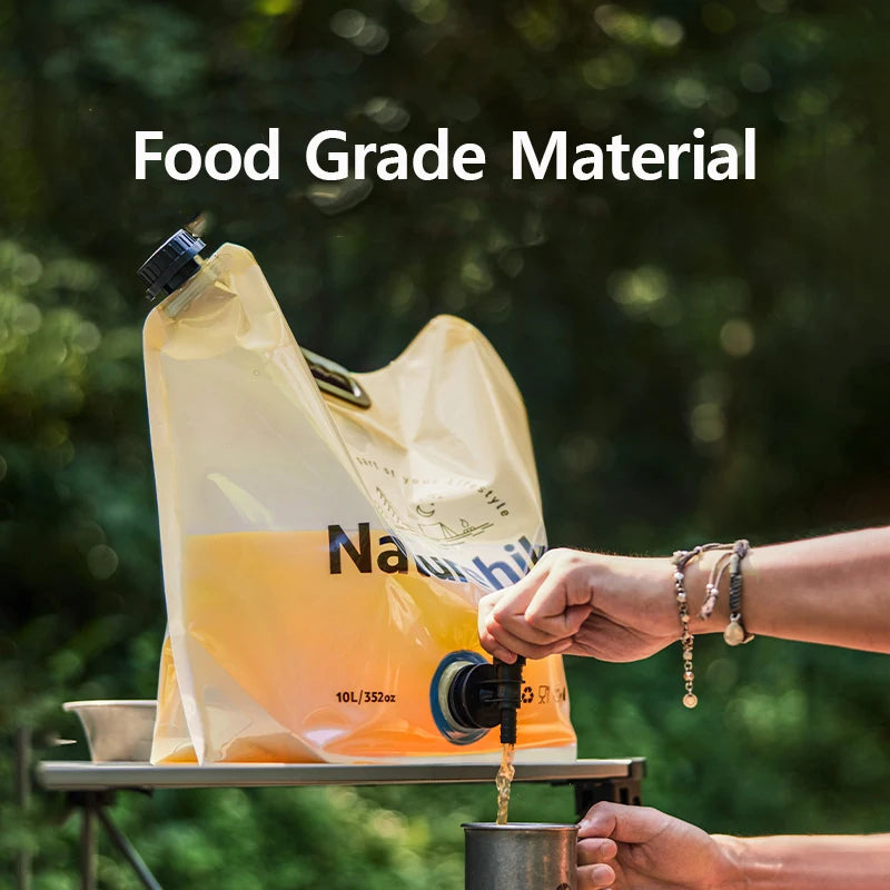 Naturehike Camping Drinking Water Bag 10L Large Capacity Portable Water Bag Folding Water Bucket Bag With Faucet Water Container