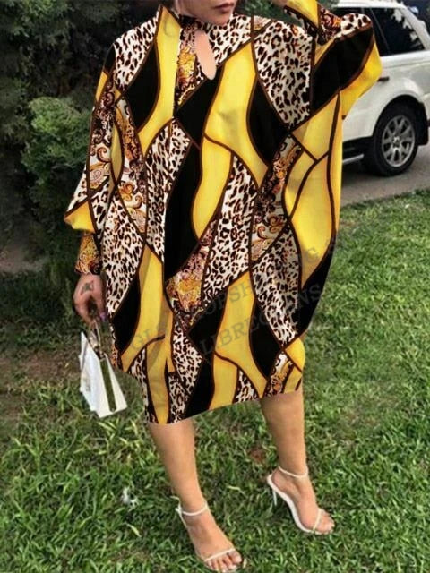 European Long Dress Wrinkle Bat Sleeve Party Evening Dresses Women Fashion Loose Long Sleeve Max Dress Golden Sexy Mid-calf 5XL