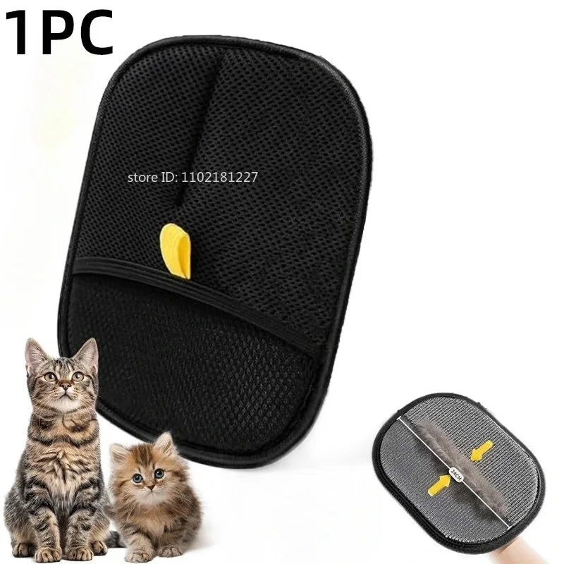 Pet Hair Cleaning and Removal Glove, Double‑Sided Pet Grooming Glove, Reusable Tool Suitable for Sofa, Dog and Cat Hair Cleaning