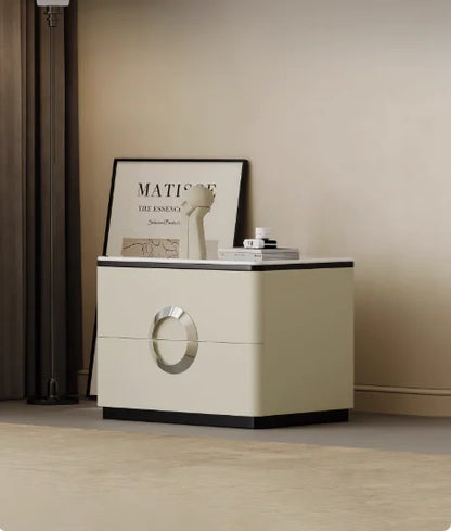 Italian Luxury Modern Bedside Cabinet Simple Household Bedroom Furniture With Panel Wood For General Home Use