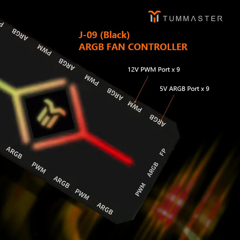 ARGB Hub 5V 3PIN ARGB&4PIN PWM Fan Controller Synchronized For PC/Computer Case Fan Light Bottom Magnetic with Remote Control