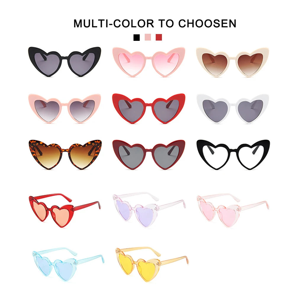 Heart Sunglasses Women Big Frame Personality Sun Glasses Sexy Cute Eyeglasses Gradient Lens Brand Designer Shades Oculos De Sol