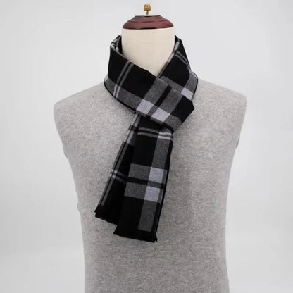 2024 Luxury Brand Winter Plaid Cashmere Scarf for Men Warm Neck Scarfs Male Business Scarves Long Men's Pashmina Shawl