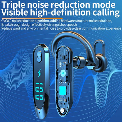 Bluetooth 6.0 Earphone Ear Hook Headphone 270 Degree Rotation LED Display HIFI Stereo Noise Reduction Headset Waterproof Earbud