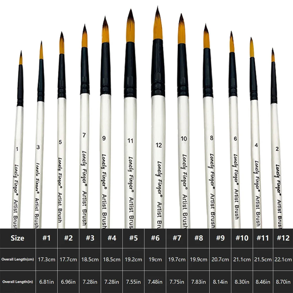 12/48pcs Acrylic Paint Brushes, Professional Synthetic Bristles Paint Brush Set Flat, Filbert,  Round, Angle Paint Brushes