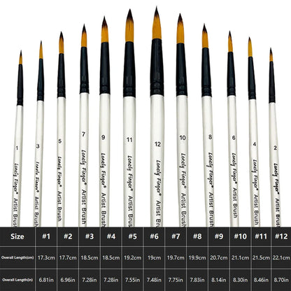 12/48pcs Acrylic Paint Brushes, Professional Synthetic Bristles Paint Brush Set Flat, Filbert,  Round, Angle Paint Brushes