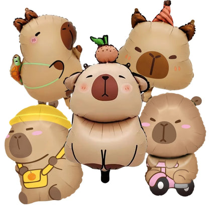 Cute Capybara Birthday Decorations Balloons Backdrop Tablecloth Stickers Cups Plates for Baby Shower Kids Event Party Supplies