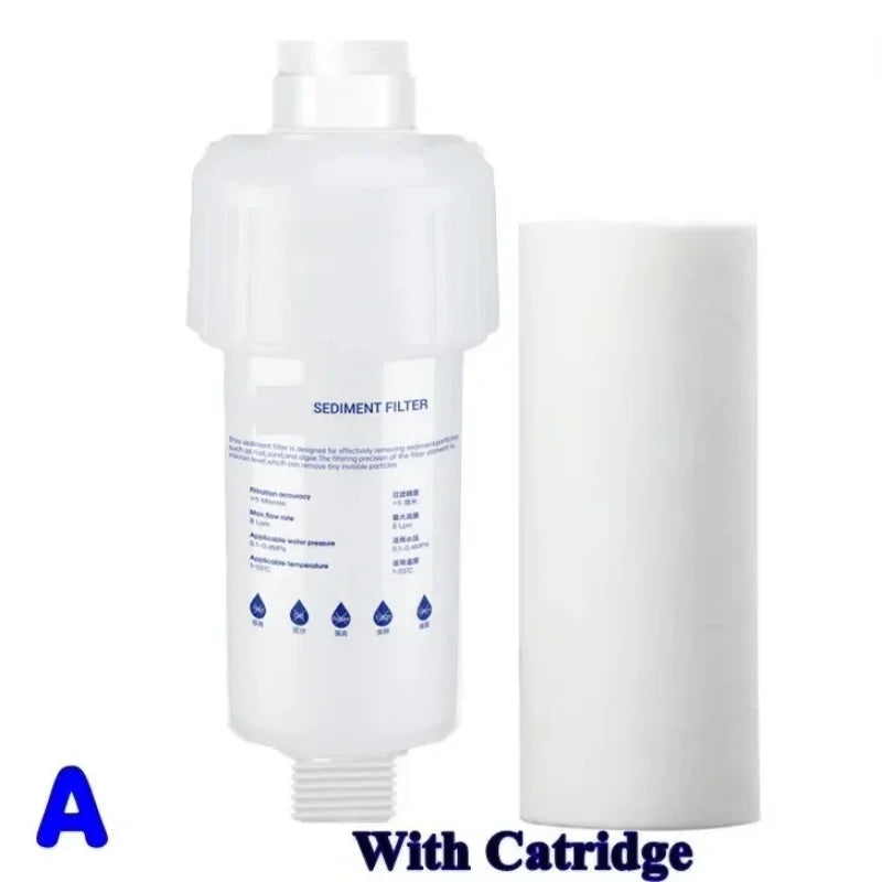 5'' PRE FILTER Water Filter Cartridge Washing Machine Filter with Adapter Bathroom Water Heater Toilet Household Purifier