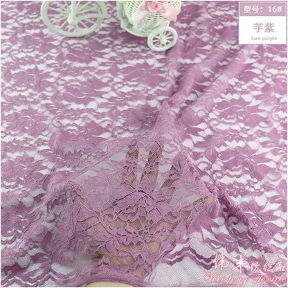 Lace Fabric Elastic By The Meter for Needlework Curtains Dresses Skirts Clothes DIY Sewing Comfortable Soft Cloth Red White Blue
