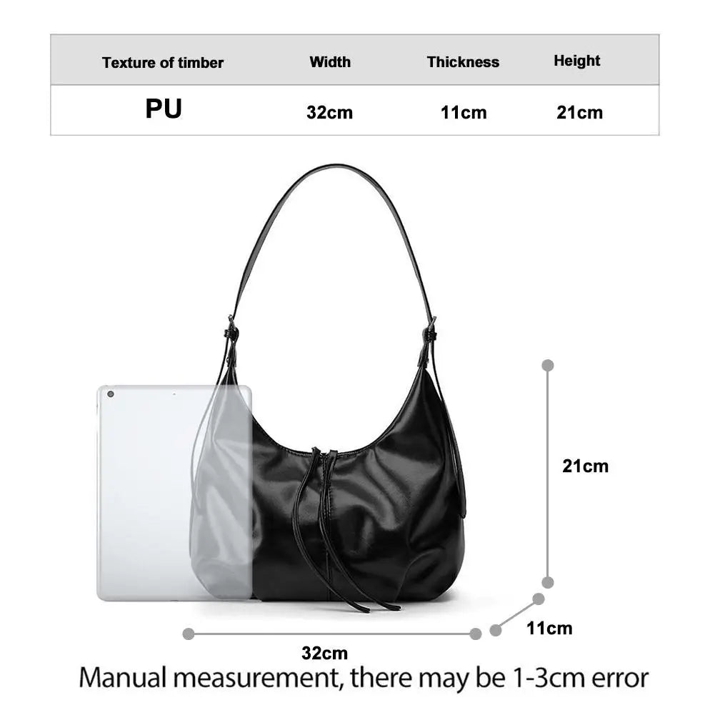 Korean Style tote bag Large Capacity Women's Crossbody Bag Casual Retro Single Shoulder Commuter Underarm Bag