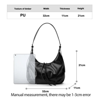 Korean Style tote bag Large Capacity Women's Crossbody Bag Casual Retro Single Shoulder Commuter Underarm Bag