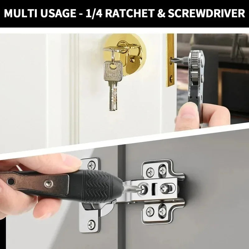 Screwdriver for Narrow Small Space Gap L-shaped Mini 36-tooth Ratchet Two-way Screwdriver Turning Right Angle