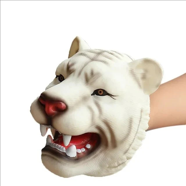 Pet Cat Dog Teasing Hand Puppets Dinosaur head Model Toy T-Rex Dino Jurass Shark Tiger Park Dolls Dinosaur Worlds Soft Plush Toy