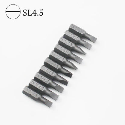 10Pcs 1/4" 25mm Slotted SL2.5-SL7 Screwdriver Bit Set Repair Tools Screwdrivers Kit Hex Shank Drill Bit For Power Household Tool