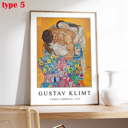 Floral Scenery Poster Exhibition Garden Aesthetic Prints Klimt Artwork Room Home Club Hallway Gallery Cafe Decor Wall Painting