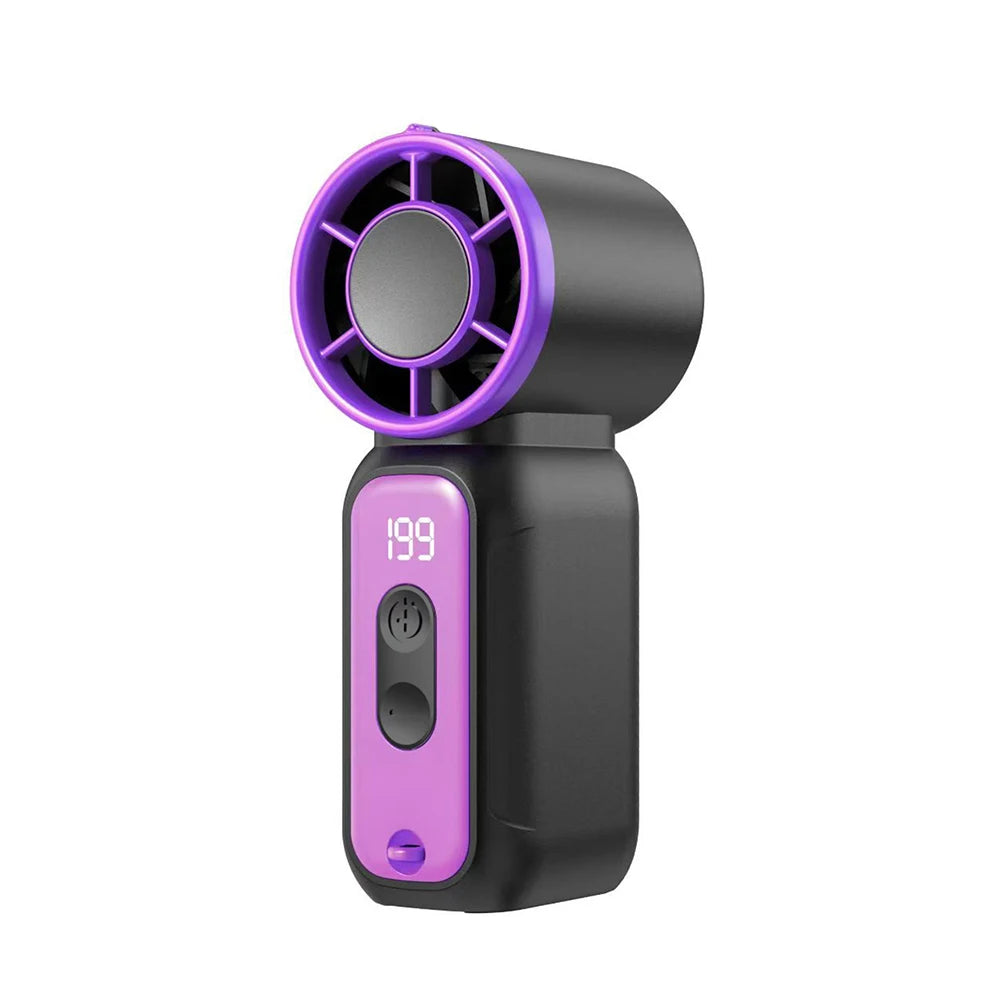 Portable Handheld Fan Mini Hand Fan USB Rechargeable Small Pocket Fan Outdoor Cooling Fan with Digital Display and LED Lighting