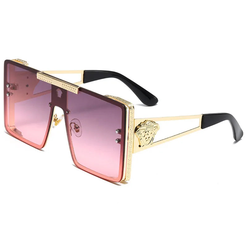 New stylish sunglasses with oversized frames, trendy metal design, perfect for fashion shows and cool street style.