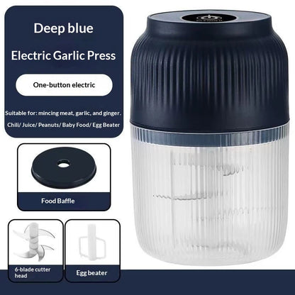 Electric Garlic Chopper Kitchen Mini Food Grinder Stainless Steel Blade Small Vegetable Chopper Household Meat Grinder For Home