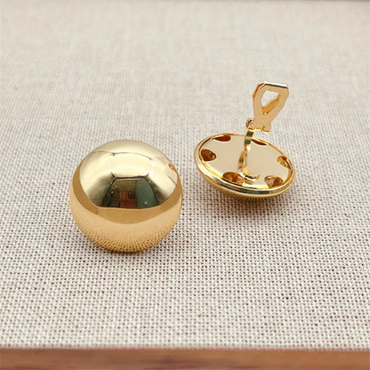 3.5 Cm Big Ball No Pierced Earclips Fashion Temperament Gold Plated Exaggerated Striped Round Clip Earrings for Women Party