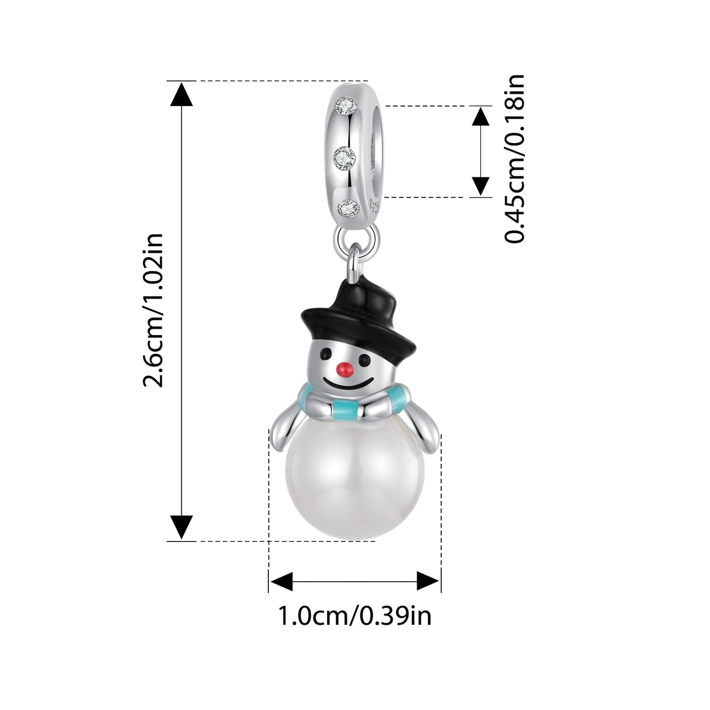 WOSTU 925 Sterling Silver Snowflake Charm Winter Snow Beads Purity Original Fit for Women Girls Necklace DIY Fine Jewelry Gift