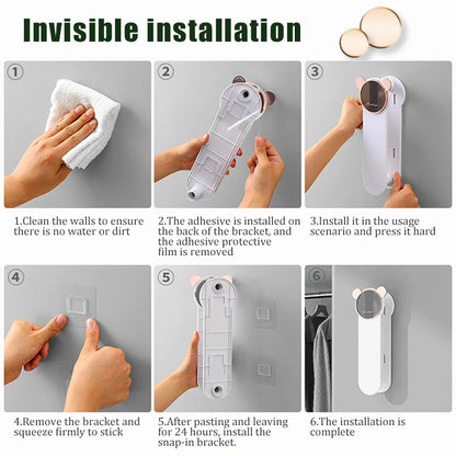 Multifunctional Wall Hanger Organizer for Hanging Clothes, Space-Saving, Washing Machine Storage Rack, Balcony Hanging Rack